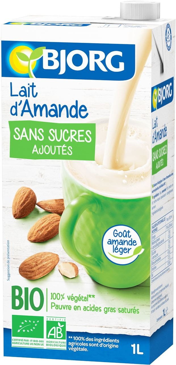 Boisson aux amandes sans sucres ajoutés au calcium d'algues marines BIO 1000 ml - BJORG