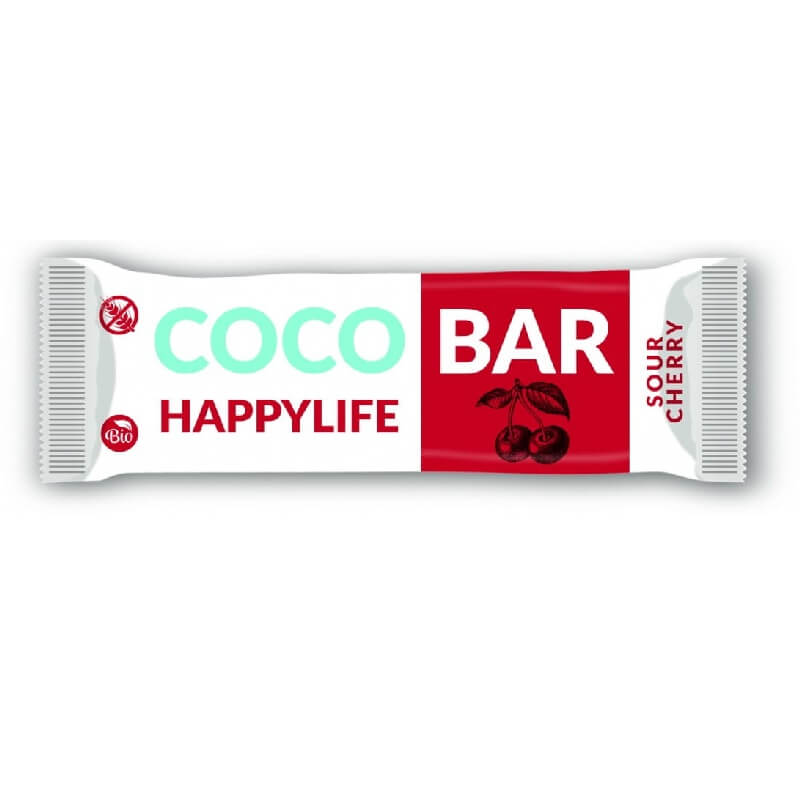 Barre sans gluten cerise coco BIO 40 g HAPPYLIFE
