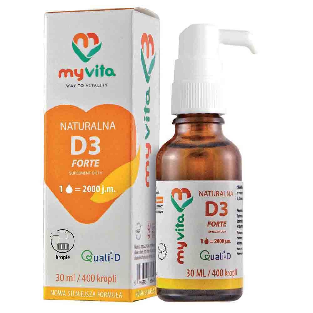 Vitamine D3 D-3 naturelle 2000iu 400 gouttes 30ml MYVITA