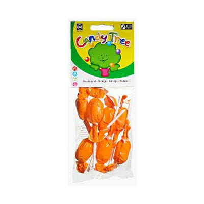 Sucettes rondes à l'orange sans gluten au goût d'orange (7 x 10 g) - CANDY TREE