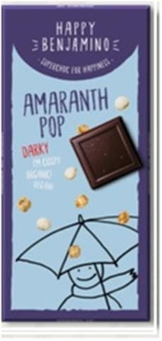 Chocolat végétalien amer à l'amarante expansée sans gluten BIO 70 g HAPPY BENJAMINO