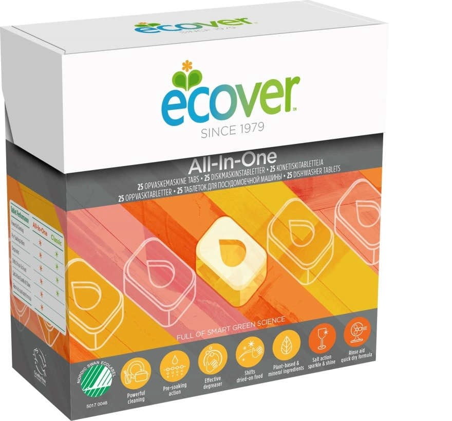 Tablettes pour lave-vaisselle tout en un 25 pièces BIO 500 g ECOVER