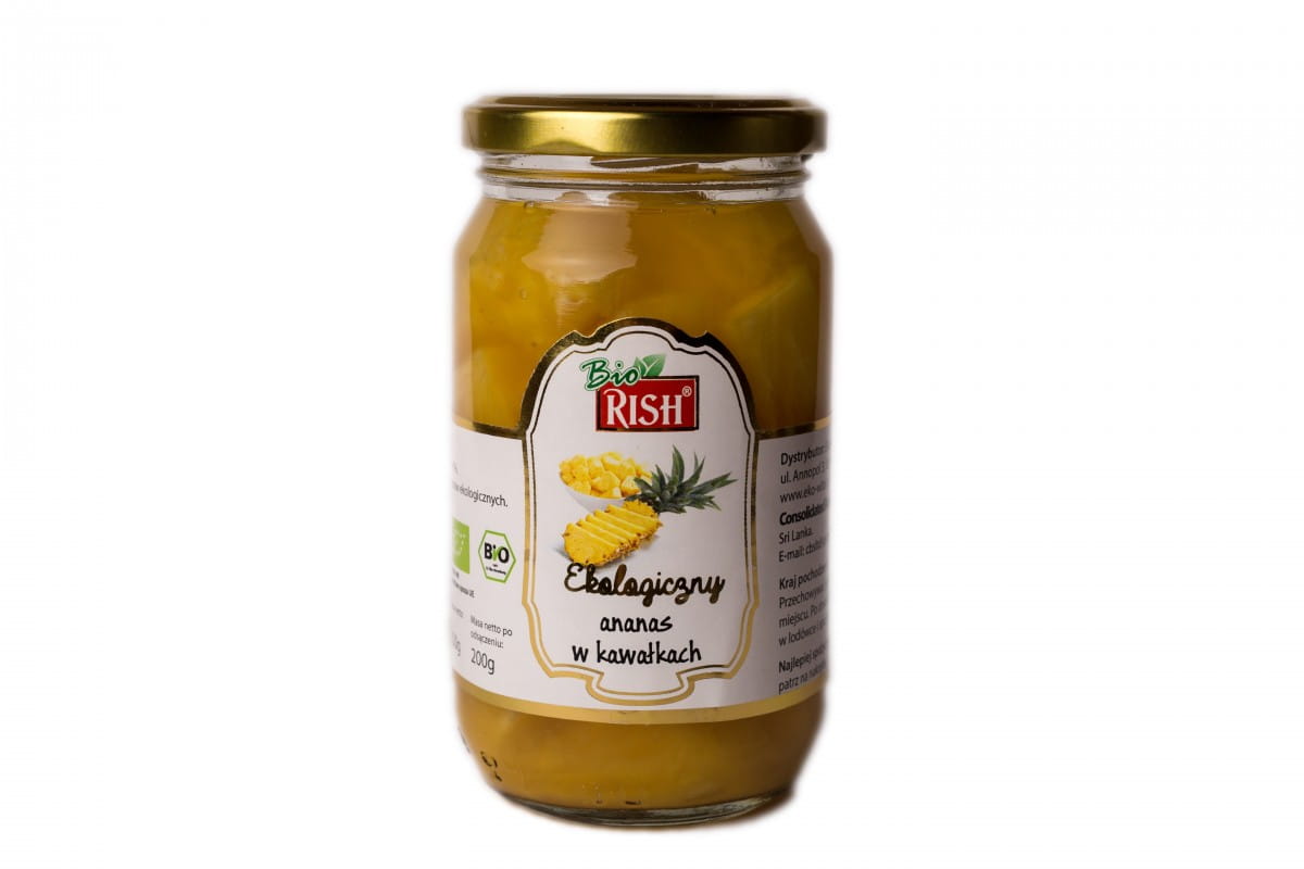 Morceaux d'ananas au jus d'ananas BIO 350 g / 200 g RISH