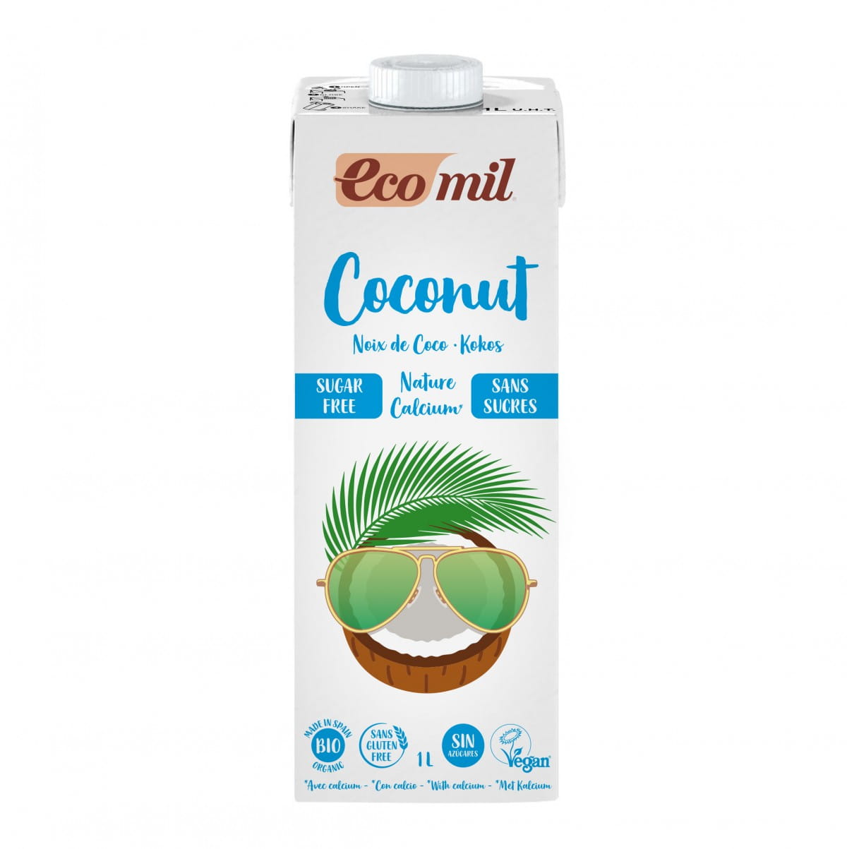 Boisson coco sans sucre au calcium BIO 1000 ml ECOMIL