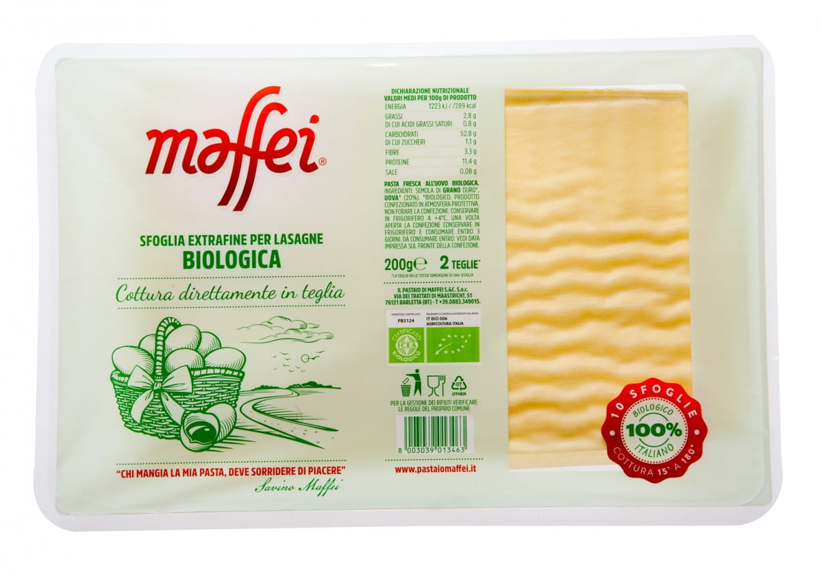 Pâtes fraîches à lasagnes BIO 200 g MAFFEI