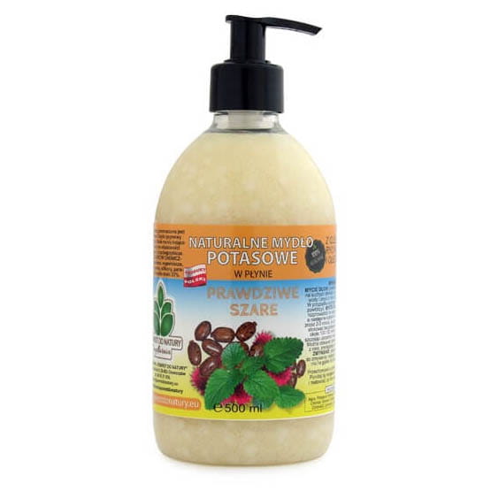 Véritable savon gris au potassium hypoallergénique à l'huile de ricin et à l'huile de mélisse en liquide 500ml SAVONNERIE RETOUR A LA NATURE