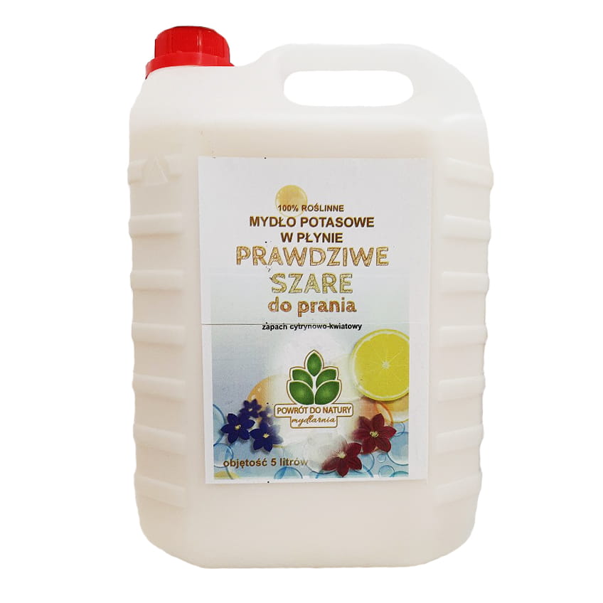 Savon au potassium véritable gris pour lessive en liquide senteur citron-fleuri 5l SAVONNERIE RETOUR A LA NATURE