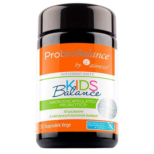 Probiobalance kids balance Probiotique microcapsulé 10 souches 5 milliards de bactéries 30 gélules ALINESS