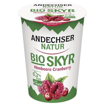 Skyr yaourt 02% framboise canneberge BIO 400 g ANDECHSER NATUR
