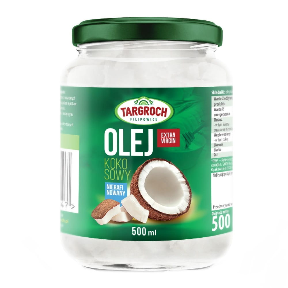 Huile de coco non raffinée extra vierge 500g TARGROCH