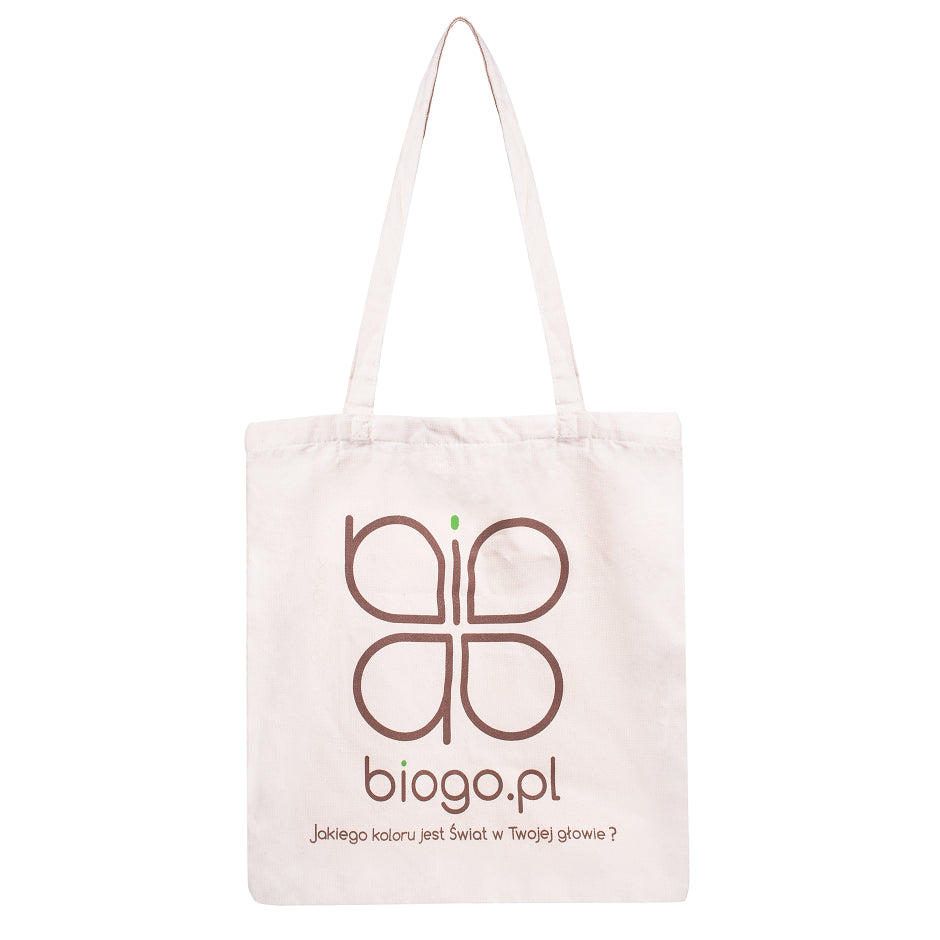 Sac logo coton en coton indien naturel écru biogo.pl
