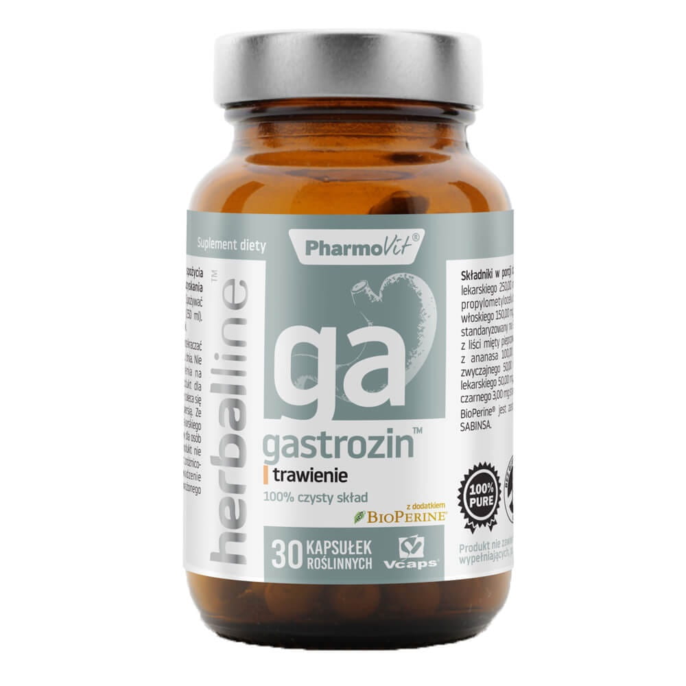 Gastrozin avec addition de bioperine 30 gélules vcaps PHARMOVIT HERBALLINE