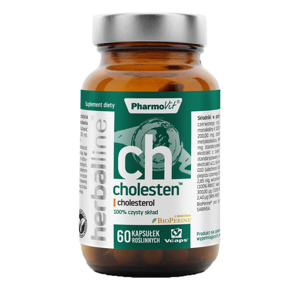 Cholesten avec addition de bioperine 60 gélules vcaps PHARMOVIT HERBALLINE