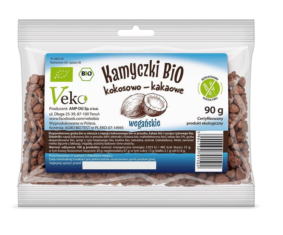 Noix de coco et billes de cacao sans gluten BIO 90 g - VEKO