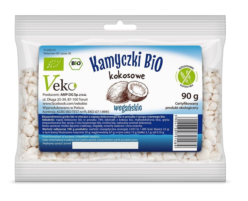 Galets de noix de coco sans gluten BIO 90 g - VEKO