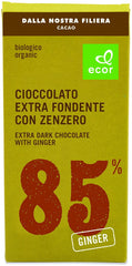 Chocolat amer, min. 85% cacao au gingembre BIO 80 g ECOR