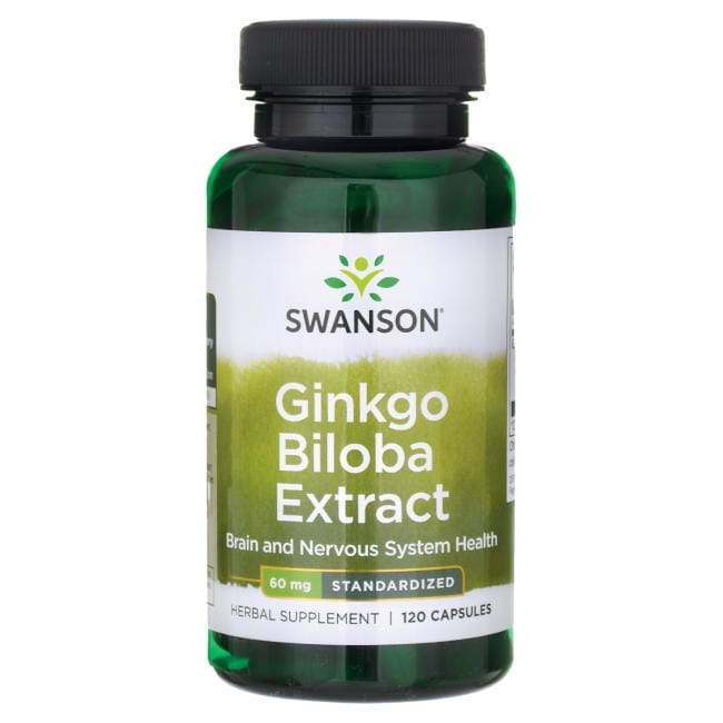 Ginkgo biloba 60mg extrait de ginkgo biloba 24% 120 gélules SWANSON