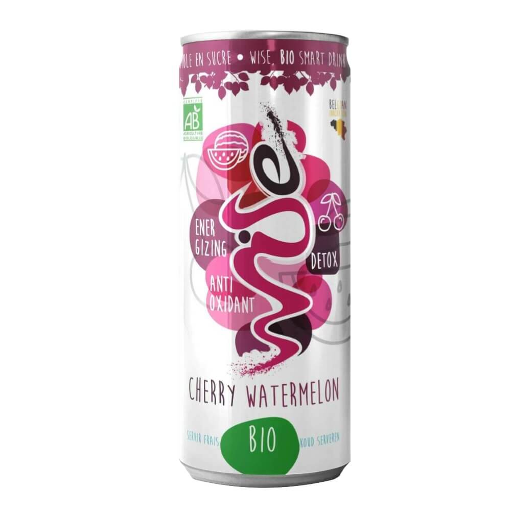 Boisson énergisante gazéifiée au goût de cerise - pastèque BIO 250 ml - WISE