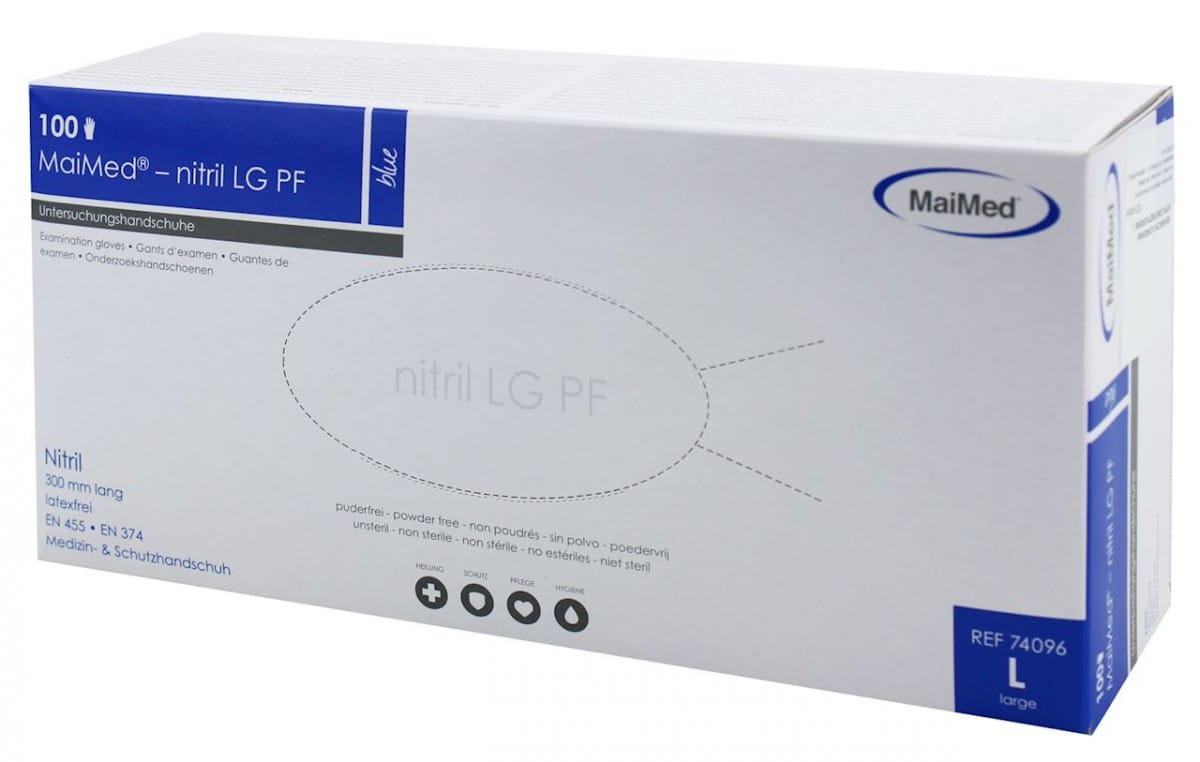 Gants de protection en nitrile, non poudrés L 100 pcs.
