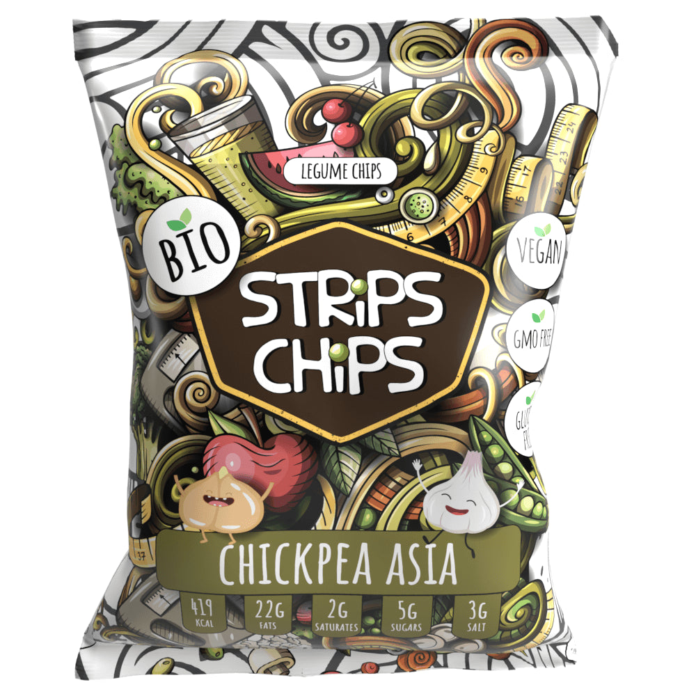 Snack de pois chiches d'Asie sans gluten BIO 90 g - BANDES CHIPS