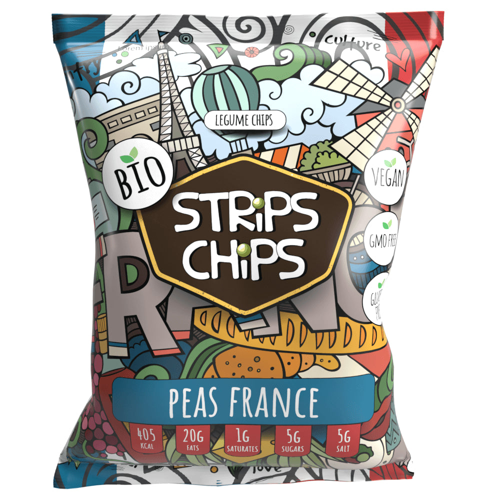 Snack pois verts France sans gluten BIO 90 g - BANDES CHIPS