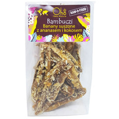 Bananes séchées à l'ananas et à la noix de coco crues BIO 50 g - OHO BAMBOO