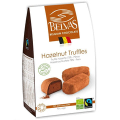 Truffes belges aux noisettes sans gluten commerce équitable BIO 100 g - BELVAS