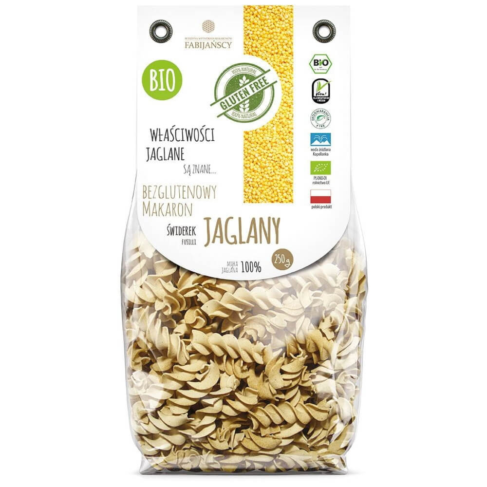 Millet, fusilli, pâtes sans gluten BIO 250 g FABIJAŃSCY