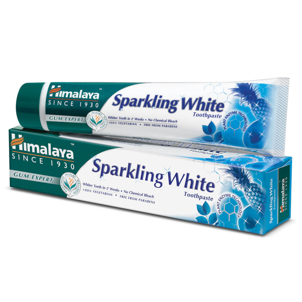Pâte blanchissante blanche pétillante sans fluor 150g HIMALAYA