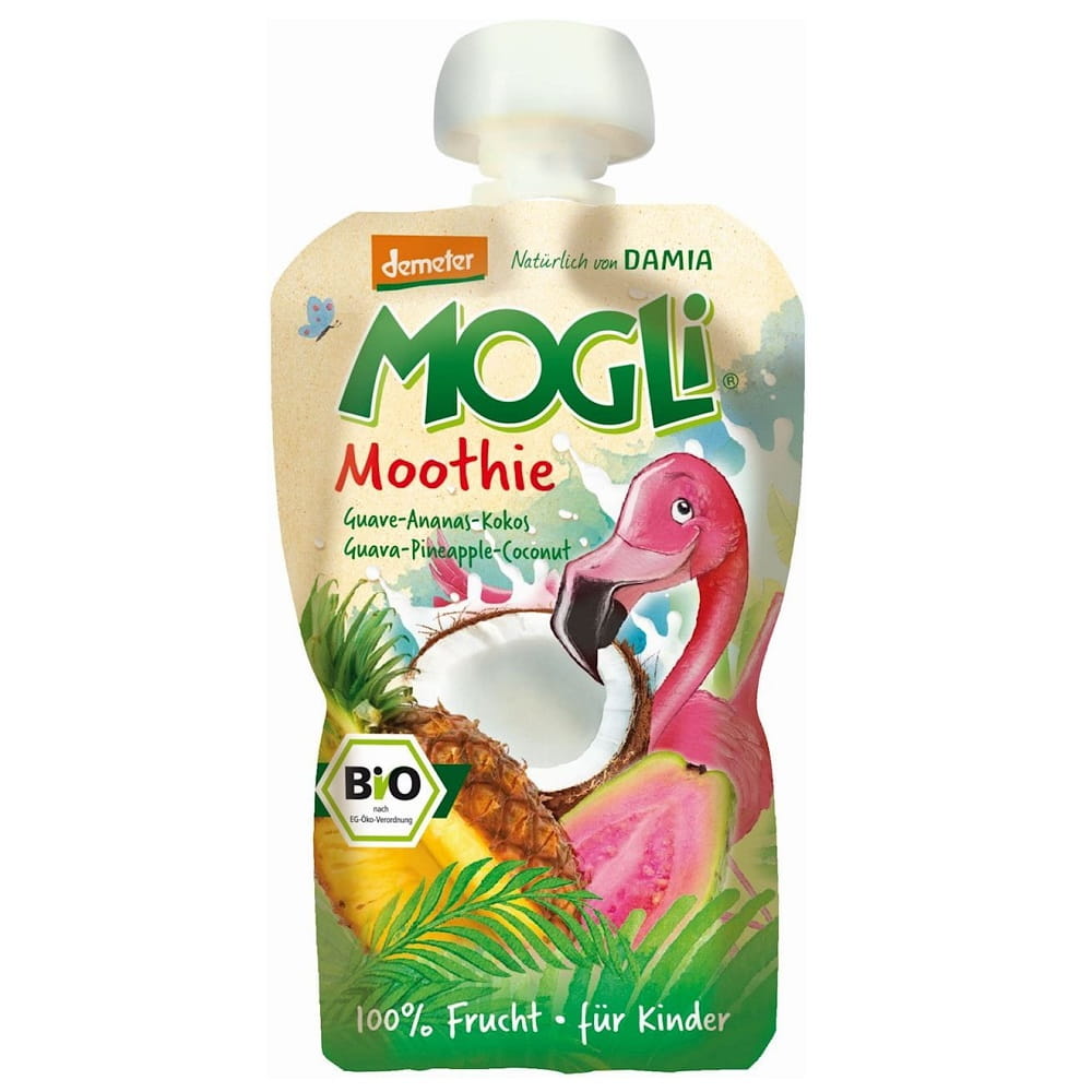 Moothie - purée à la goyave, ananas et noix de coco 100% fruit sans sucre ajouté BIO 100 g - MOGLI