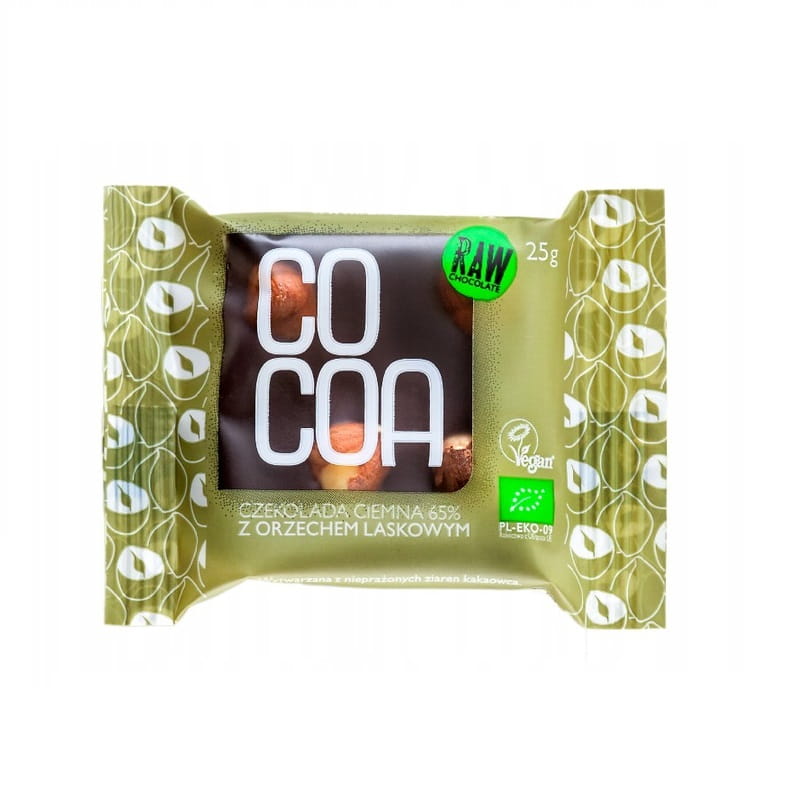 Chocolat noir 65% aux noisettes BIO 25 g - CACAO