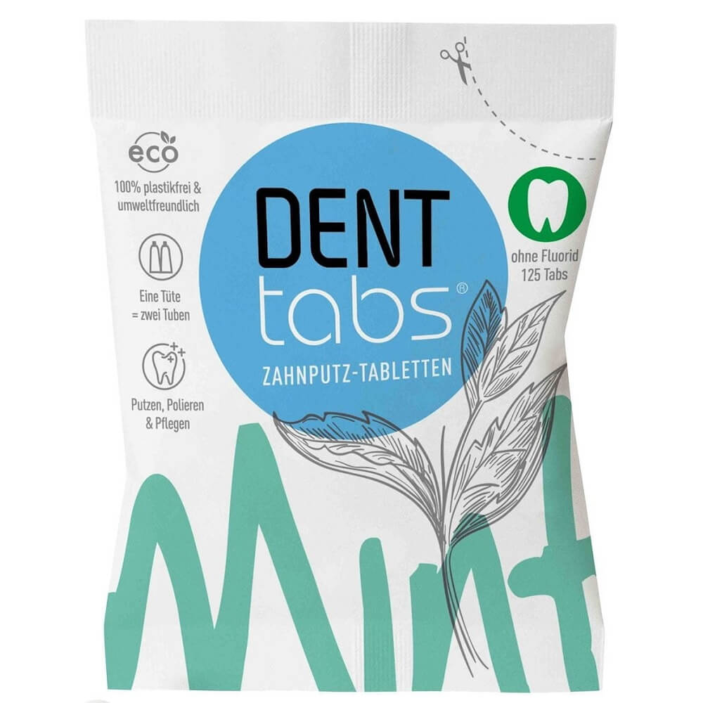 Comprimés de nettoyage des dents sans fluorure 125 pcs - DENT TABS