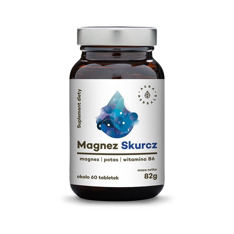 Magnésium spasme potassium vitamine B6 60 comprimés 82g AURA HERBALS