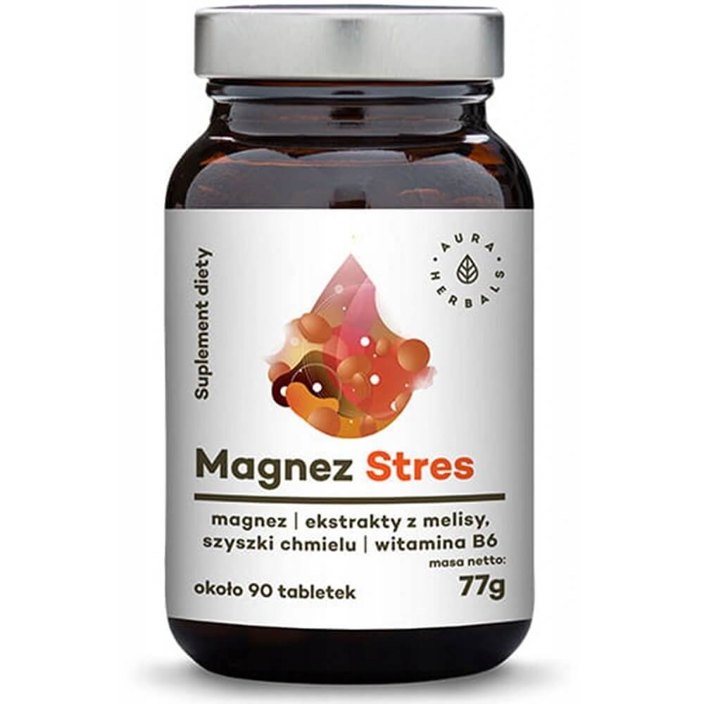 Cônes de houblon à la mélisse magnésium stress B6 90 comprimés 77g AURA HERBALS