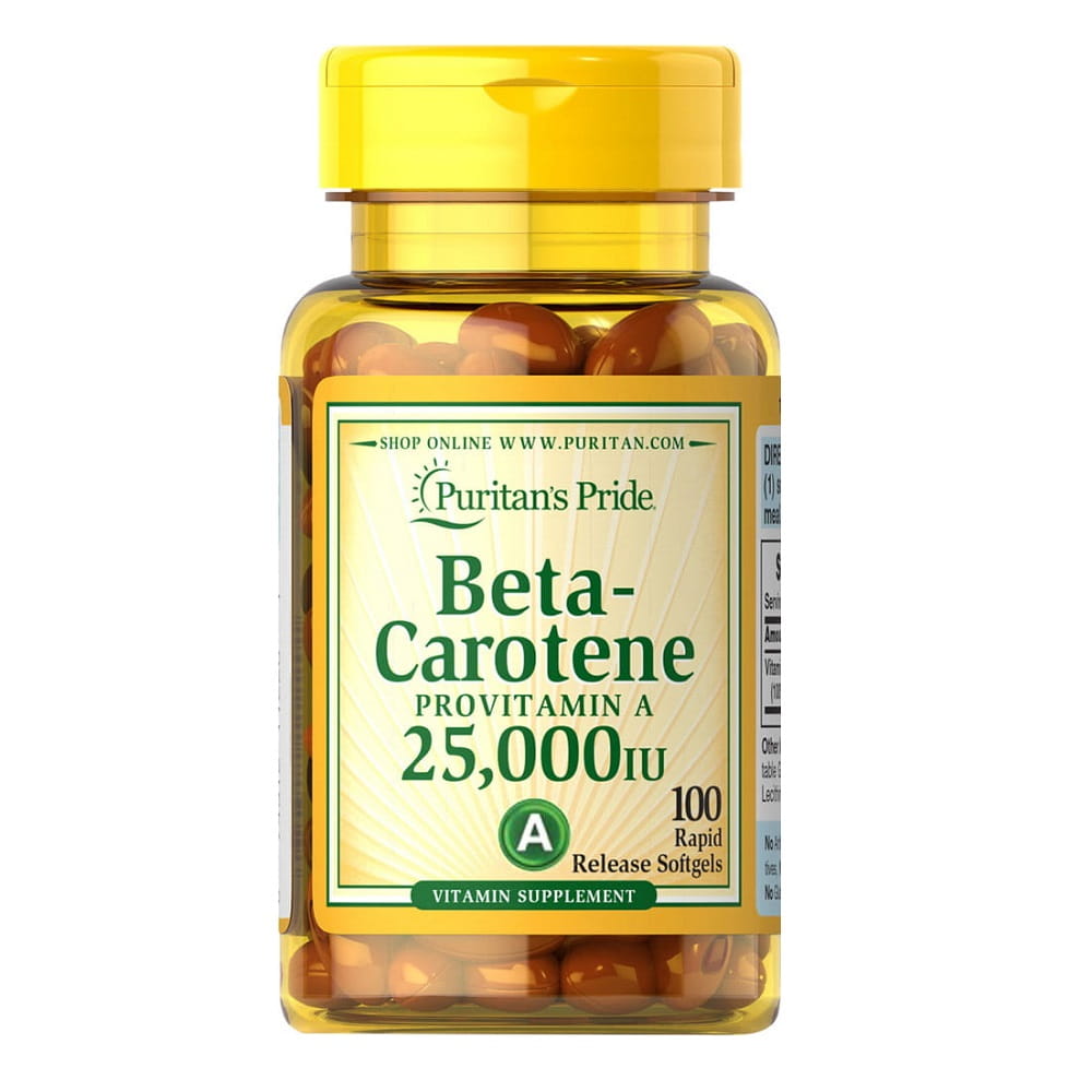 Bêta-carotène 25 000 UI provitamine A 100 gélules PURITAN'S PRIDE