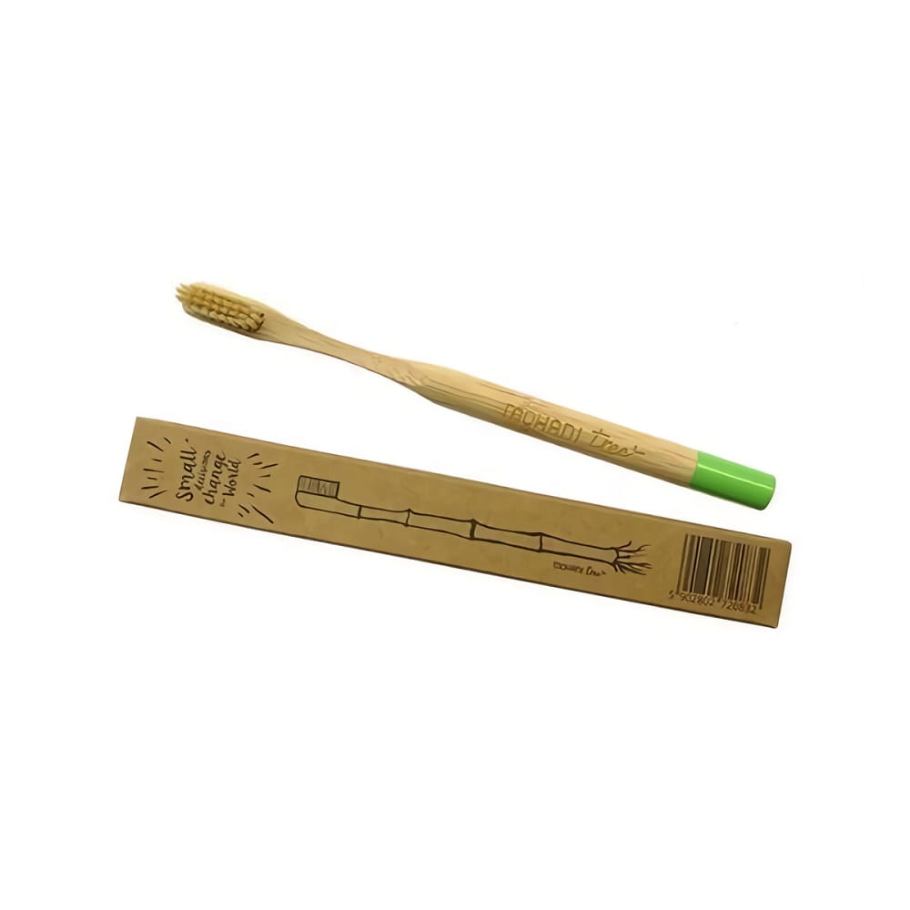 Brosse à dents en bambou à poils souples verts MOHANI