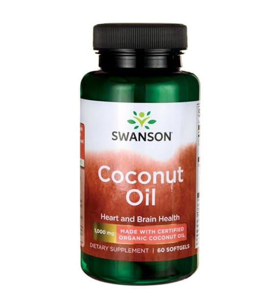 Huile de noix de coco biologique à base d'huile de noix de coco biologique certifiée 1000 mg 60 gélules SWANSON