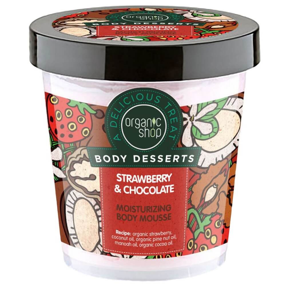 Mousse corps fraise et chocolat 450 ml - BOUTIQUE BIO