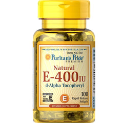 Vitamine E 400 ui naturelle 100 gélules PURITAN'S PRIDE