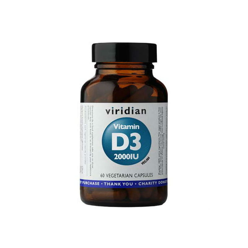 Vitamine D - 3 2000iu Vitamine D3 végétaliens 60 gélules VIRIDIAN