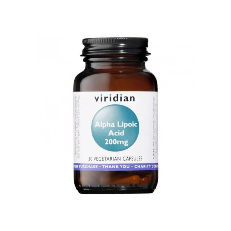 Acide alpha lipoïque ala acide alpha lipoïque 200mg 30 gélules VIRIDIAN