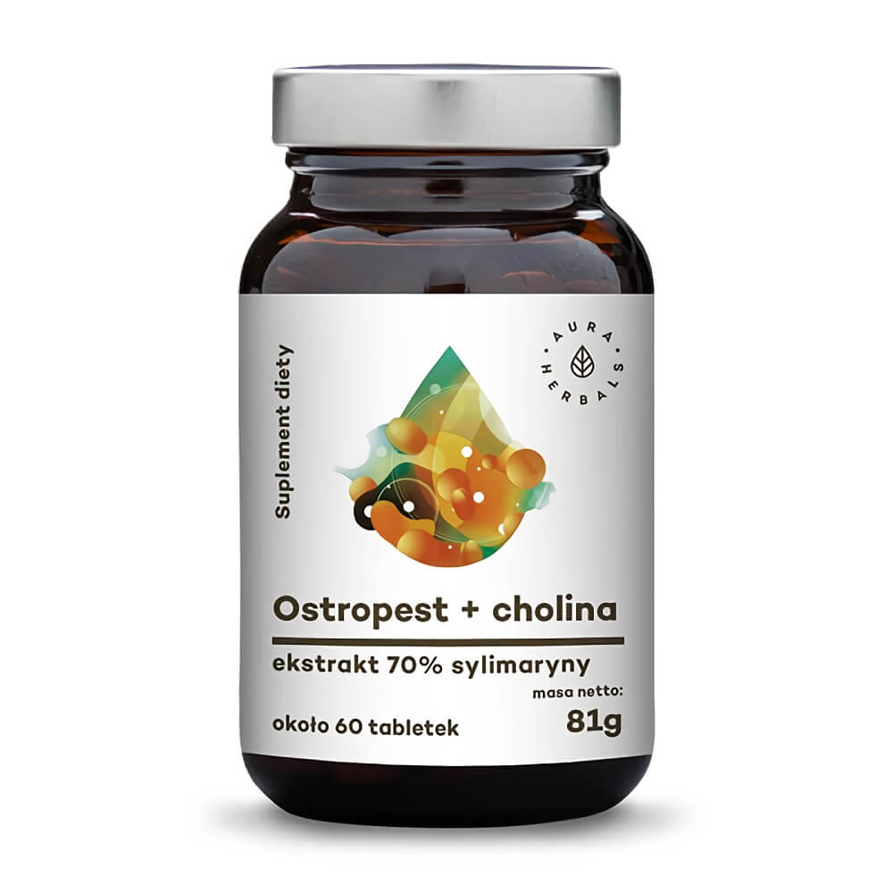 Extrait de chardon-marie 70% silymarine + choline 60 comprimés 81g AURA HERBALS
