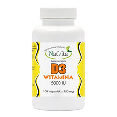 Vitamine D3 D - 3 5000 ui 150mg 100 gélules NATVITA