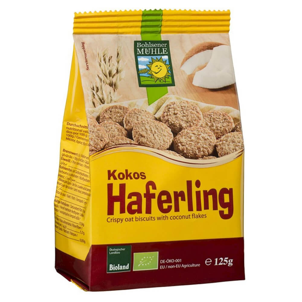 Biscuits à l'avoine et à la noix de coco BIO 125 g - BOHLSENER MUEHLE