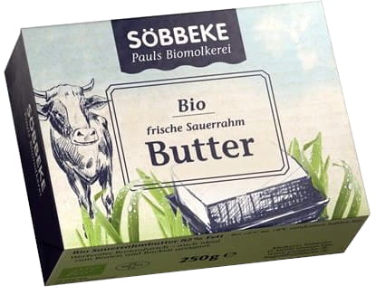 Beurre coupé en dés 82% MG BIO 250 g - SOBBEKE
