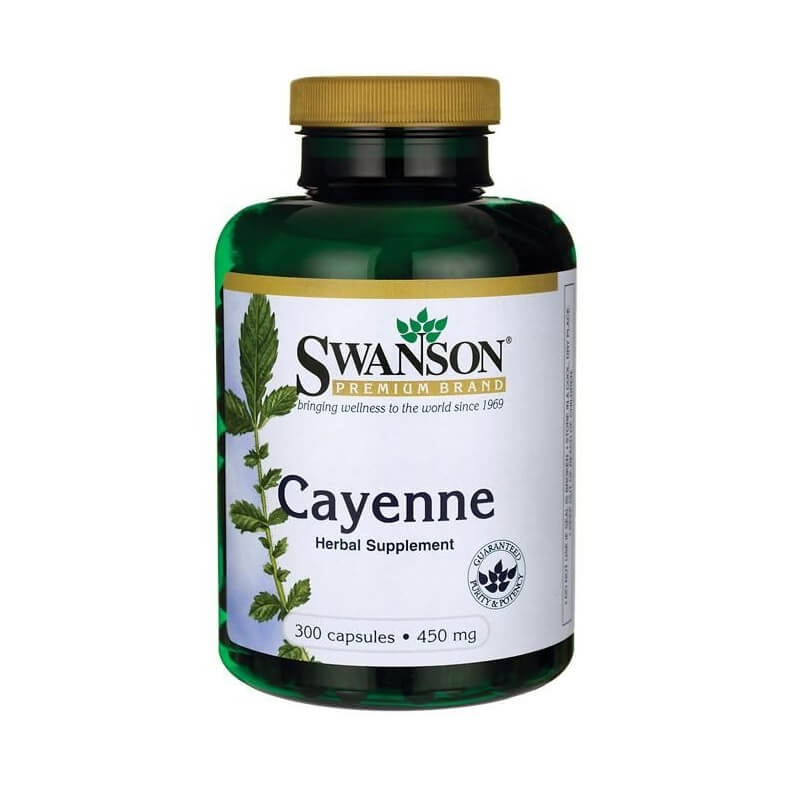 Poivre de cayenne capsaïcine naturelle 450mg 300 gélules SWANSON