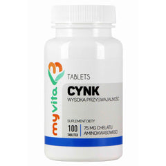 Chélate d'acides aminés de zinc chélaté 15 mg 100 comprimés MYVITA