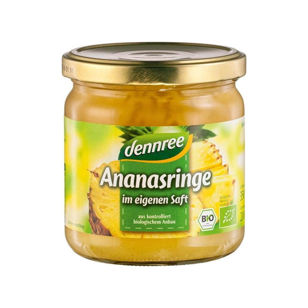 Tranches d'ananas au sirop BIO 350 g - DENNREE