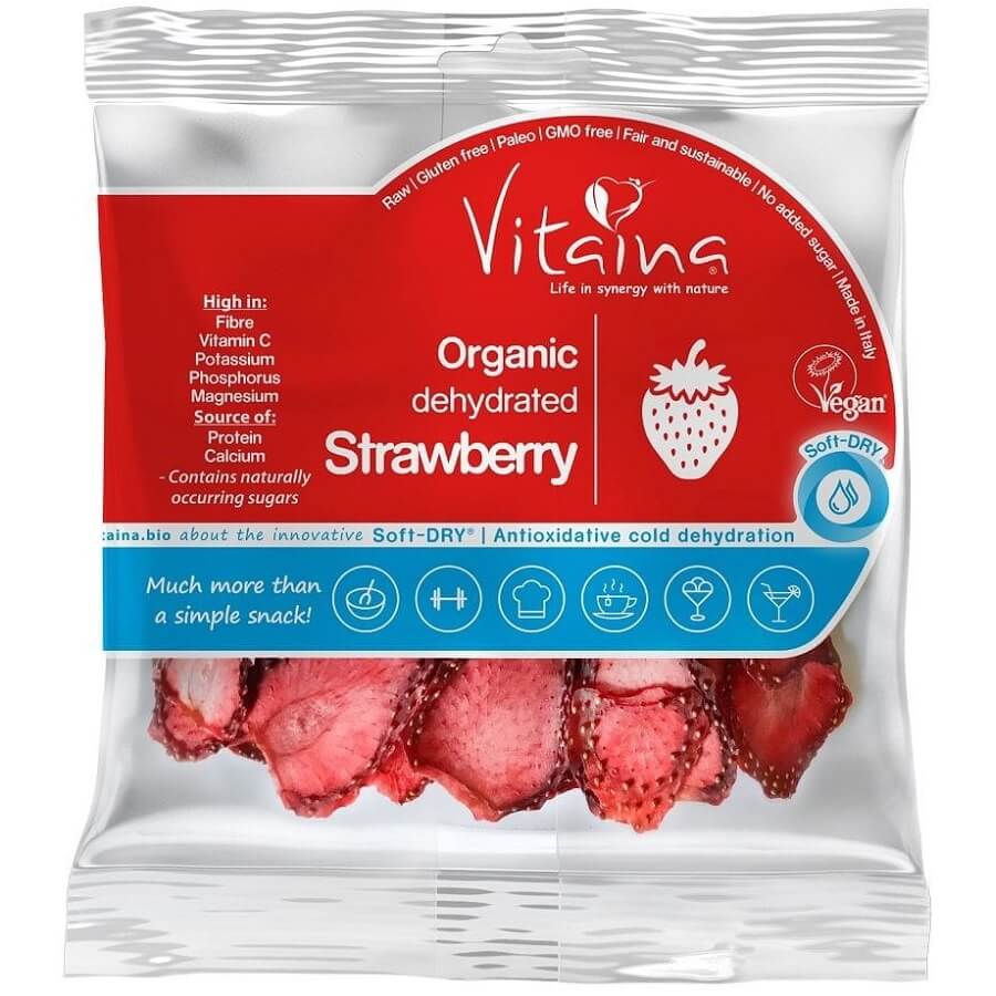 Fraises crues séchées sans gluten BIO 20 g - VITAINA