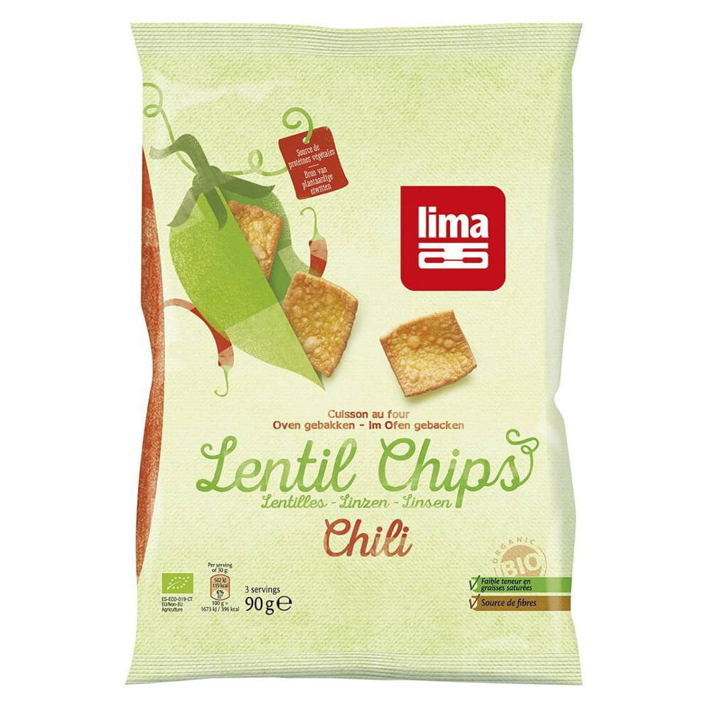 Chips de lentilles au piment BIO 90 g - LIMA